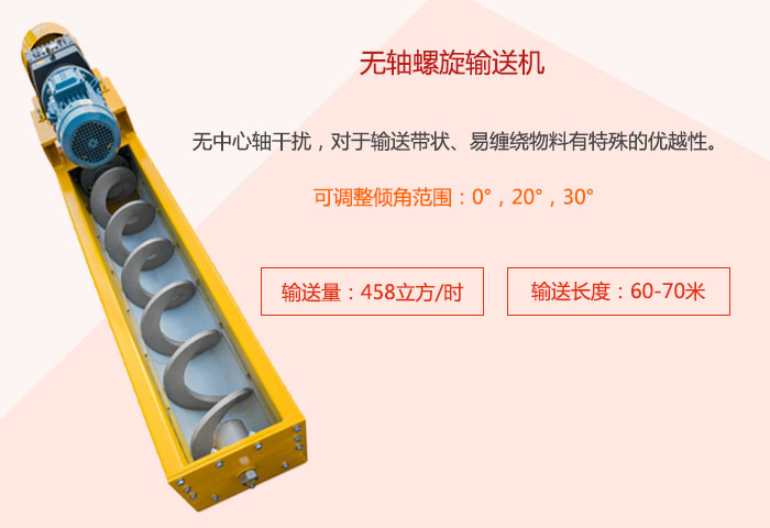 采用无轴设计，适合输送粘性强、易堵塞的物料